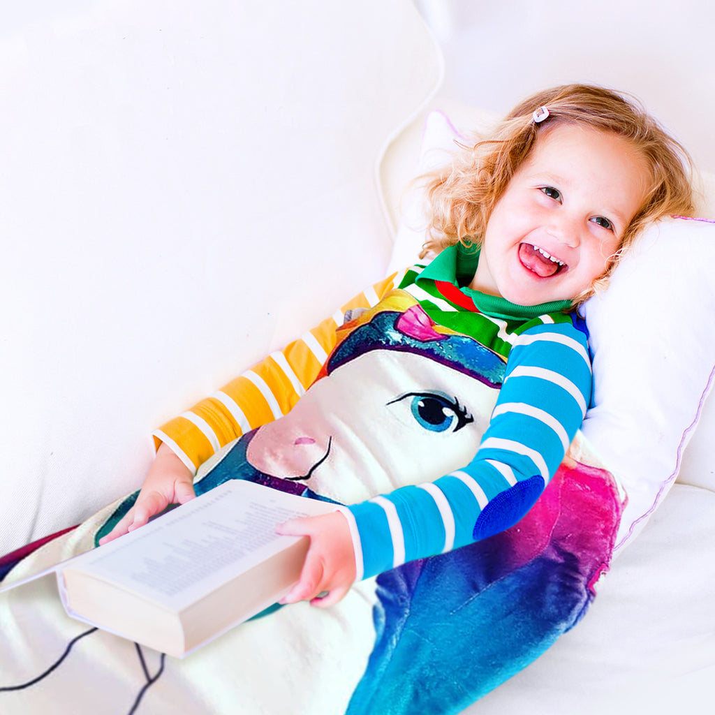 Luvsy Flip Blanket - Unicorn, 2 Blankets in 1